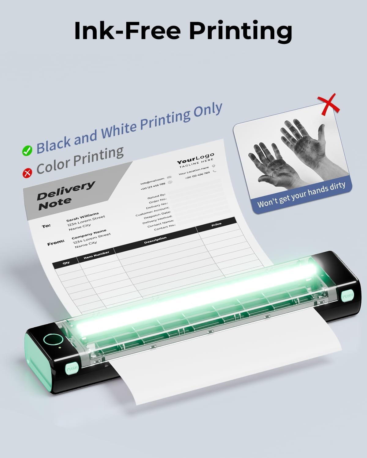 Phomemo M08F Portable Printers Wireless for Travel, Thermal Printer Support 8.5" X 11" US Letter, Bluetooth Inkless Printer Compatible with iOS, Android, Laptop for Travel, Office, Home