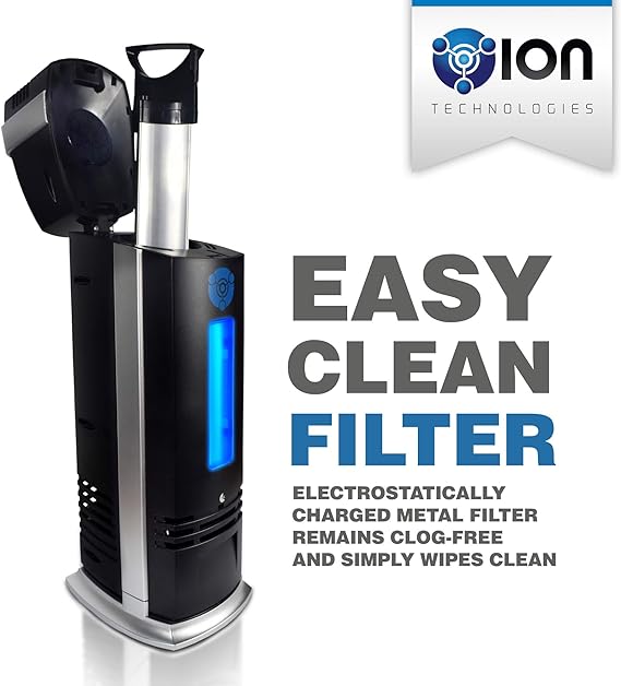 OION Technologies B-1000 Permanent Filter Ionic Air Purifier Pro Ionizer with UV-C, New (Black)