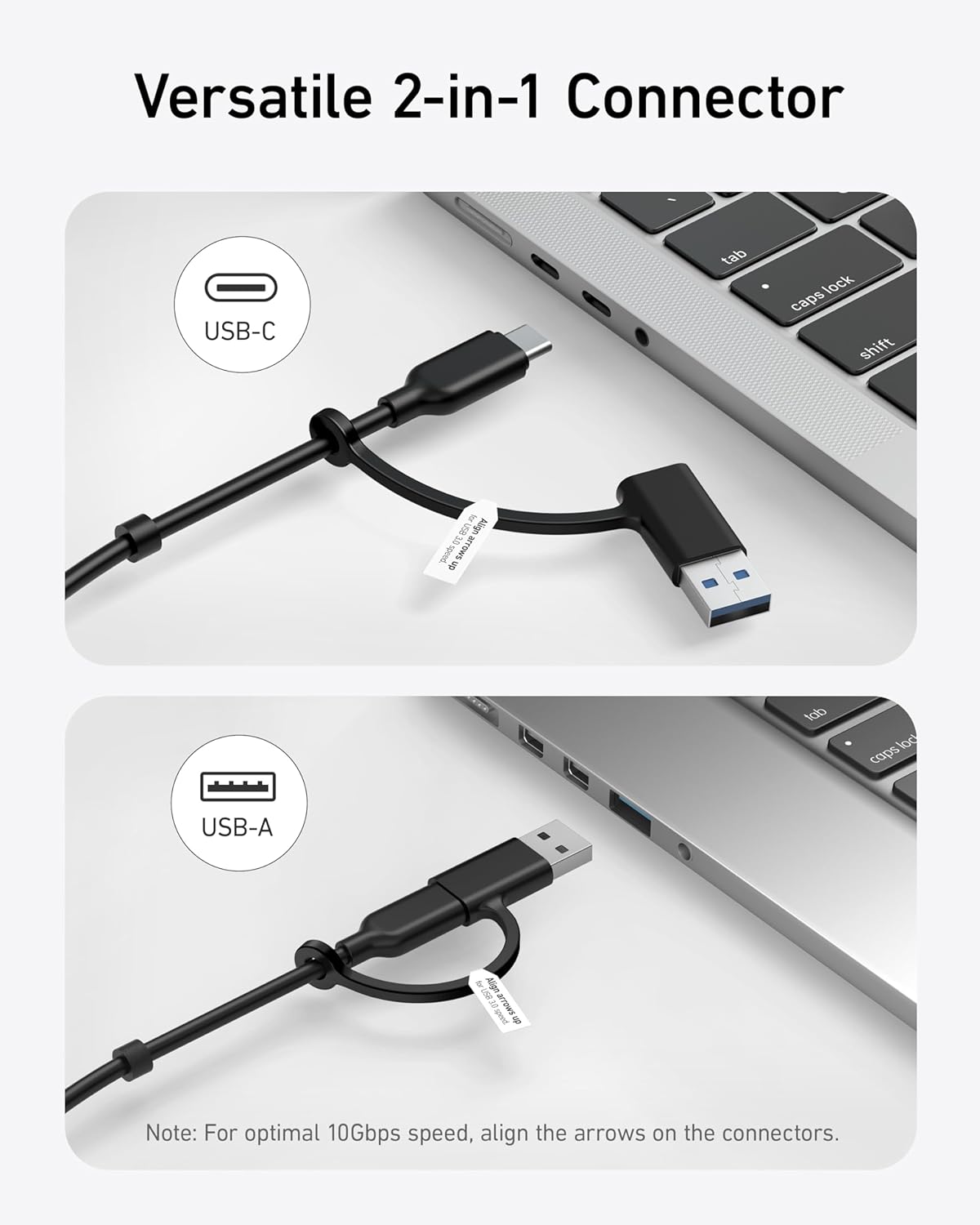 Anker USB-C Hub,11-in-1 10Gbps Data Hub with 4 USB-A and 4 USB-C Ports, 100W USB-C PD-in, Card Reader, 2-in-1 USB Connector, for USB-A and USB-C Laptop, MacBook, iPad and More (65W Adapter Included)