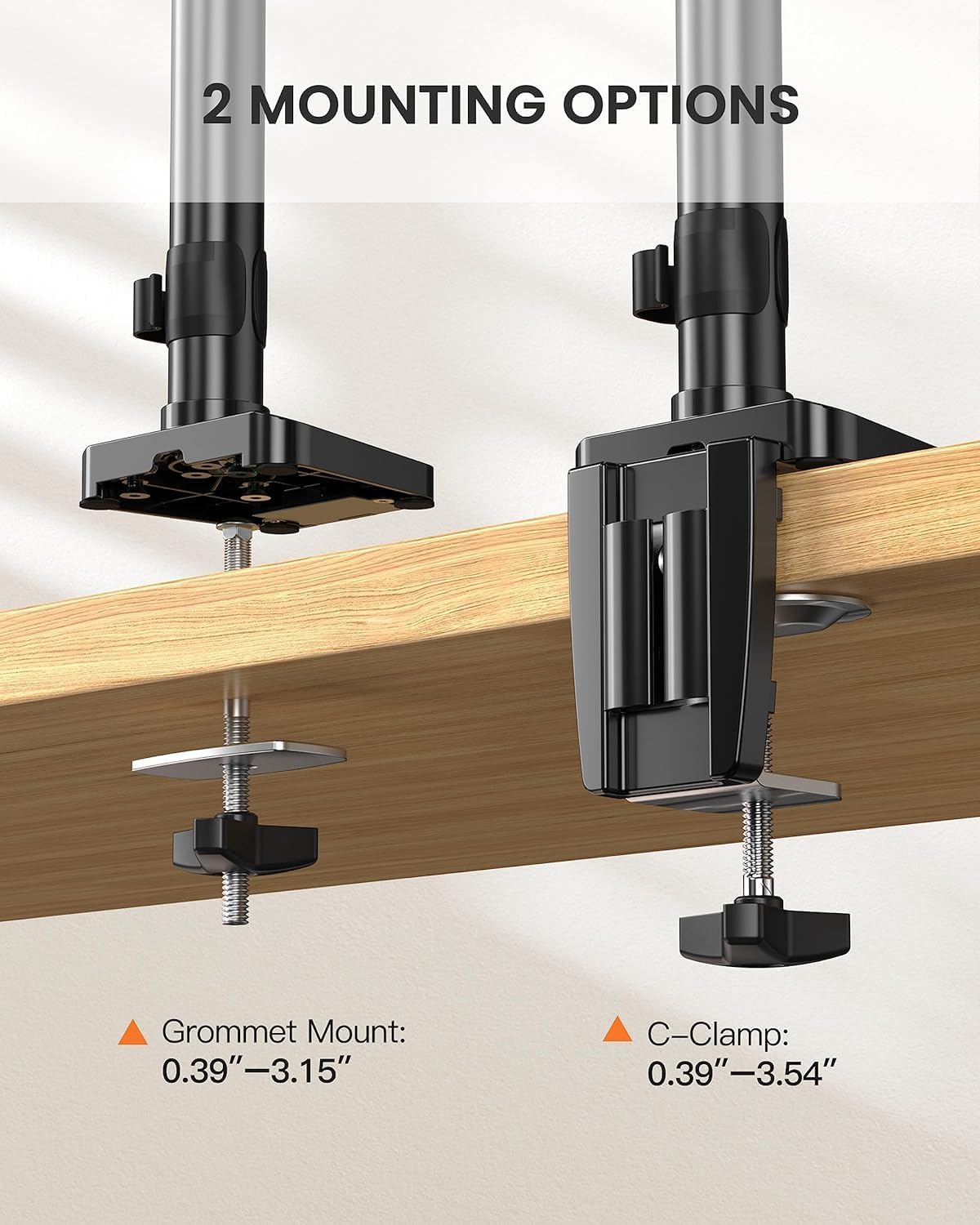 ErGear Triple Monitor Mount for 13-27 inch Screens, Gas Springcore Triple Monitor Arm with USB, Heavy Duty Triple Monitor Stand with Tilt, Swivel, Rotation, Holds Up to 17.6 lbs Each Arm