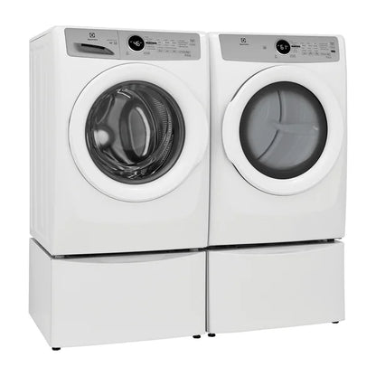 Electrolux 3 Series 4-piece White Front Load Laundry Suite with 5.1 cu. ft. Washer, 8.0 cu. ft. Dryer and 2 Pedestal Storage Drawers