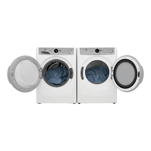 Electrolux 3 Series 4-piece White Front Load Laundry Suite with 5.1 cu. ft. Washer, 8.0 cu. ft. Dryer and 2 Pedestal Storage Drawers