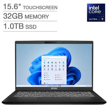 MSI Modern 15H 15.6" Touchscreen Laptop - Intel Core Ultra 9 185H - FHD (1920 X 1080) - Windows 11