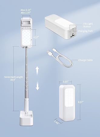 Portable 360 Rotating Extendable Selfie Stand