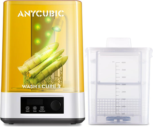 ANYCUBIC Wash and Cure 3, Newest Upgraded Volume 2 in 1 Wash and Cure Station, with Gooseneck Lights, for Mars Anycubic Photon Mono 4K 2 LCD SLA DLP 3D Printer, Washing Size of 165 x 100 x180 mm