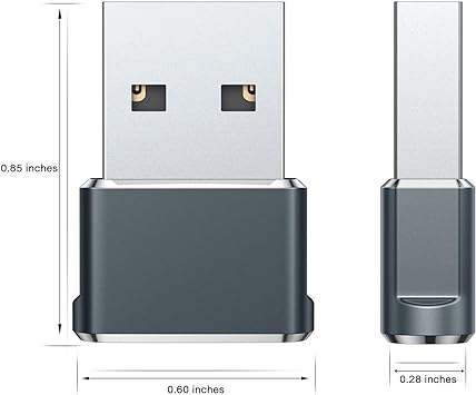 Basesailor USB to USB C Adapter 3Pack,Type C Female to USB A Male Charger Converter for Apple iWatch Watch 7 8 9 SE,iPhone 12 13 14 15 Plus Max,Car Play,Airpods,iPad Air 4 5 Mini 6,Galaxy S24 S23 S22