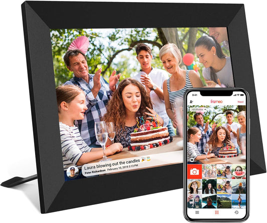 32GB FRAMEO 10.1 Inch Smart WiFi Digital Photo Frame 1280x800 IPS LCD Touch Screen, Auto-Rotate Portrait and Landscape, Built in 32GB Memory, Share Moments Instantly via Frameo App from Anywhere