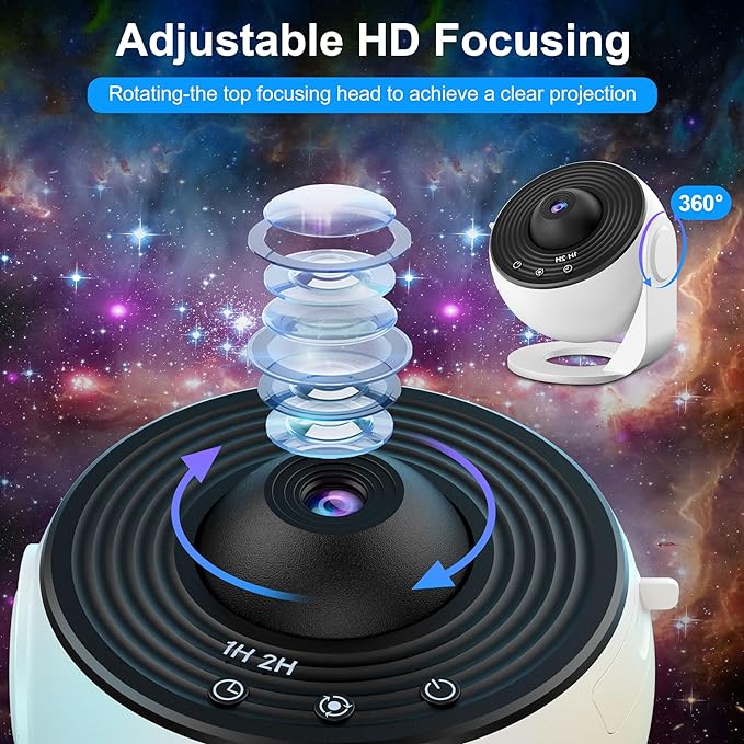 12-in-1 Planetarium Star Galaxy Projector, Realistic Sky Night Light