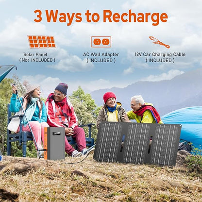 ZeroKor Portable Power Bank with AC Outlet, 65W 110V Portable Laptop Charger Battery Bank 24000mAh External Battery Pack, Backup Power Source for Outdoor Tent Camping RV Home Office Emergency