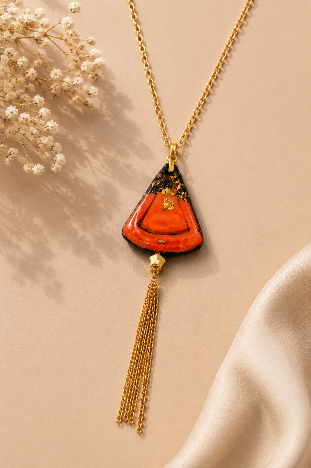 Ember Glow Tassel Pendant