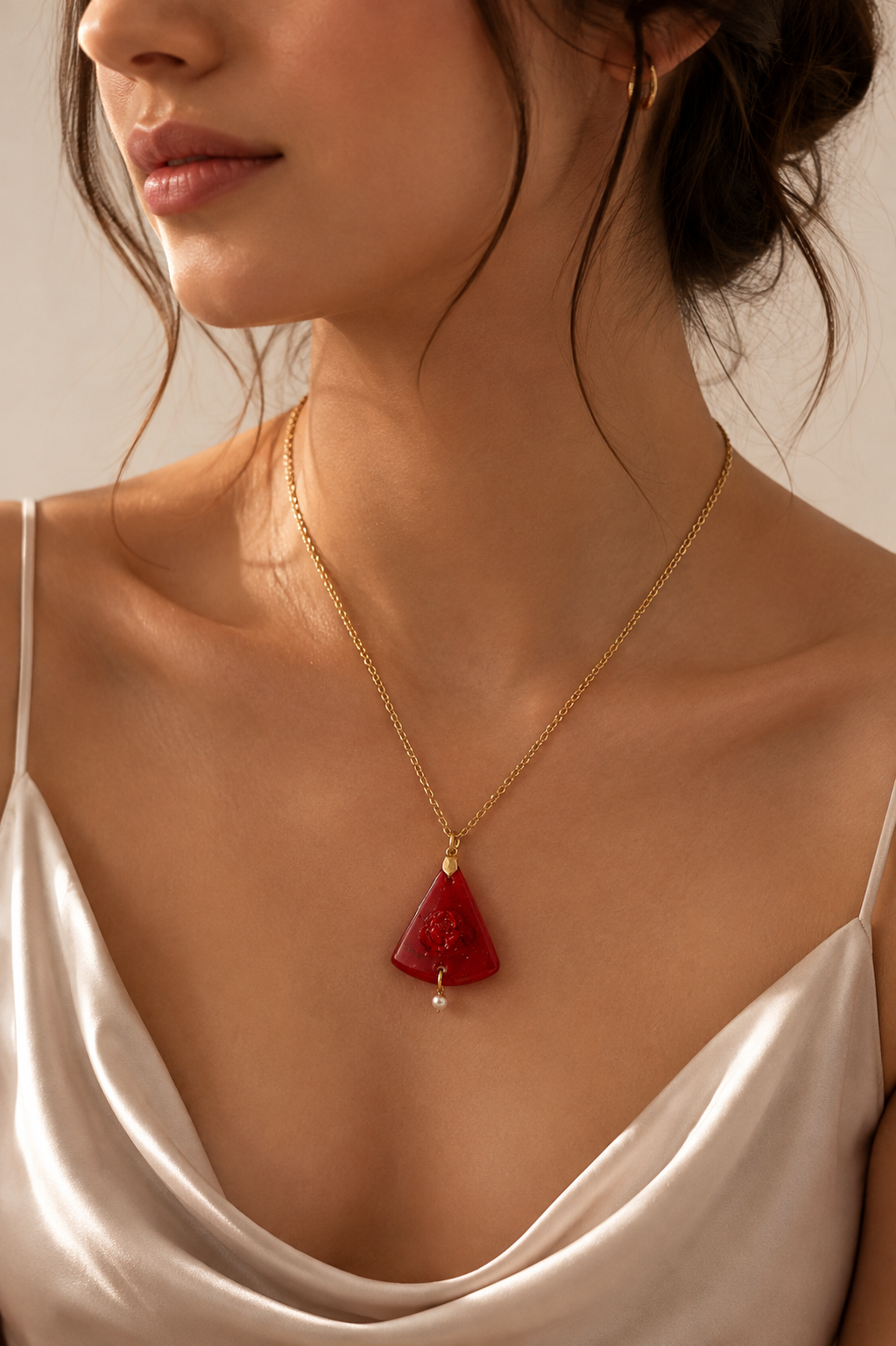 Ruby Petal Pendant