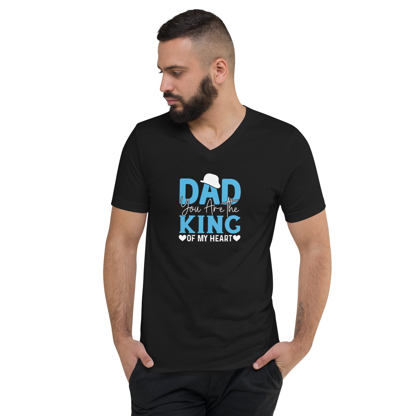 Unisex Short Sleeve V-Neck T-Shirt for Father's Day